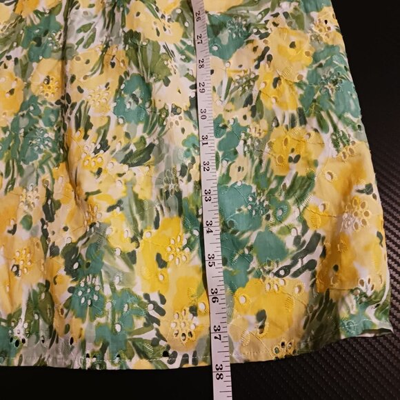 New‎ Kensie Dresses Womens Mini Eyelet Fit & Flare Dress Citron Multi Size 6 - Picture 12 of 12